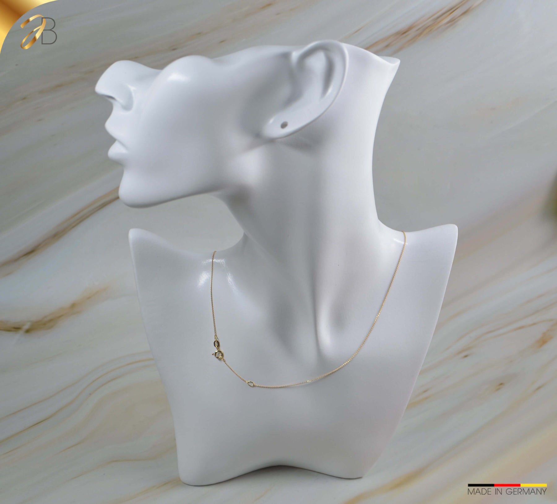 JB Edle Goldkette Ankerkette 585 14 K Weißgold 0,8 mm