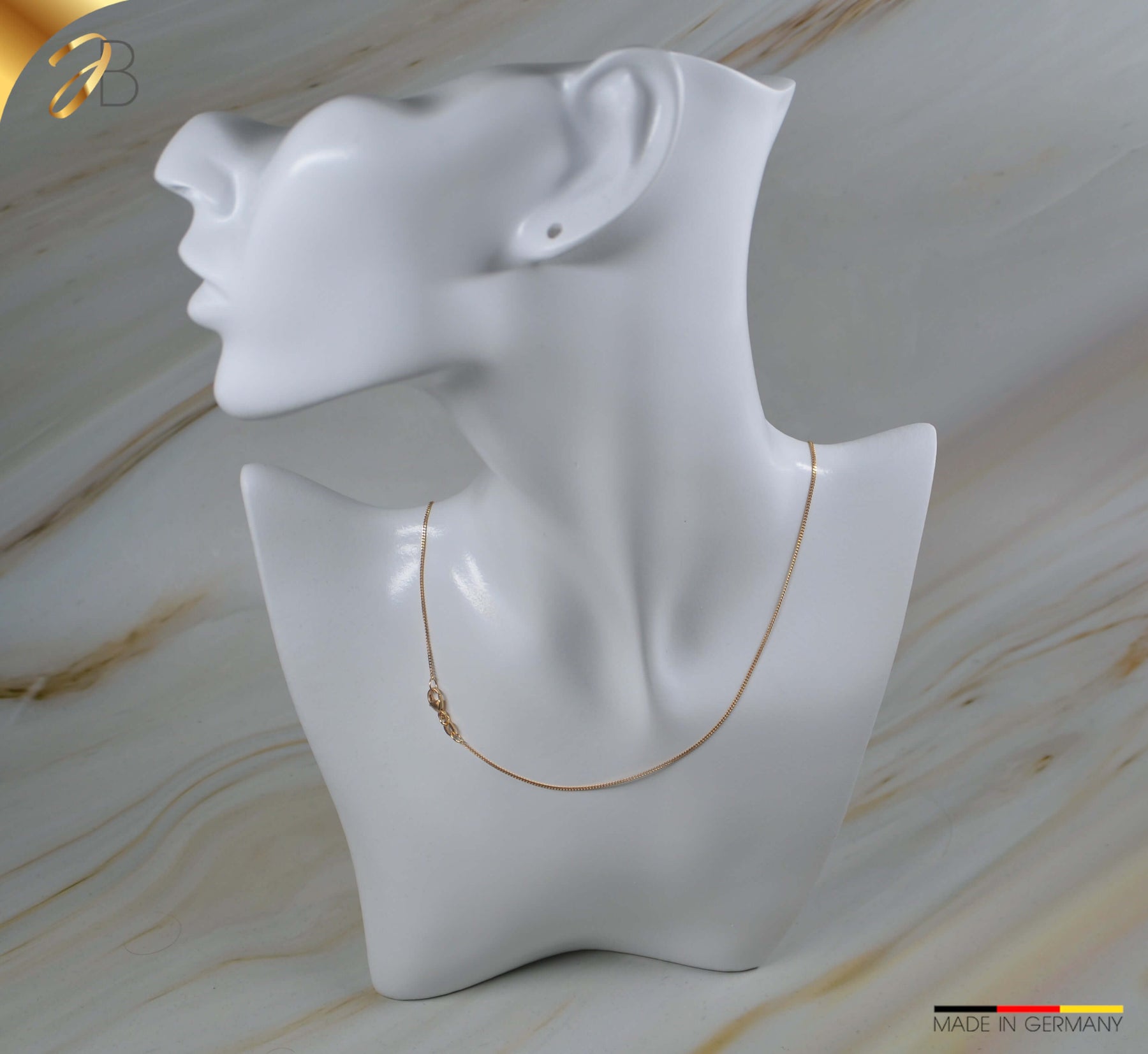 JB Collier Panzerkette 1,1 mm 750 Gelbgold Damen Herren Kinder