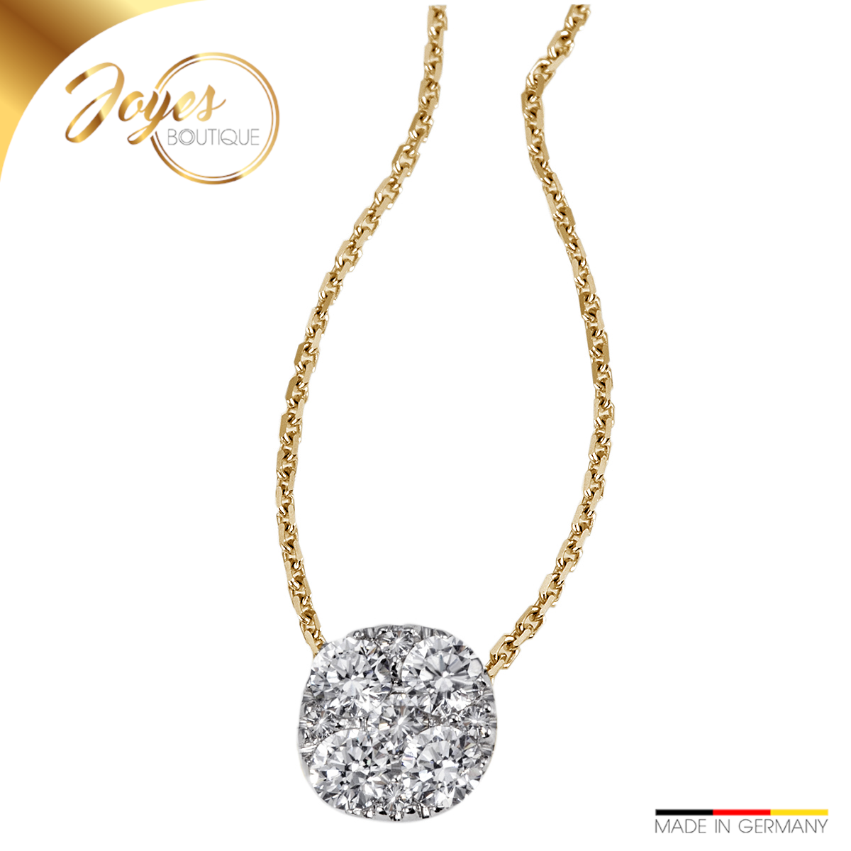 JB Collier Ankerkette 9 Brillanten 0,38ct. VS G 45 cm