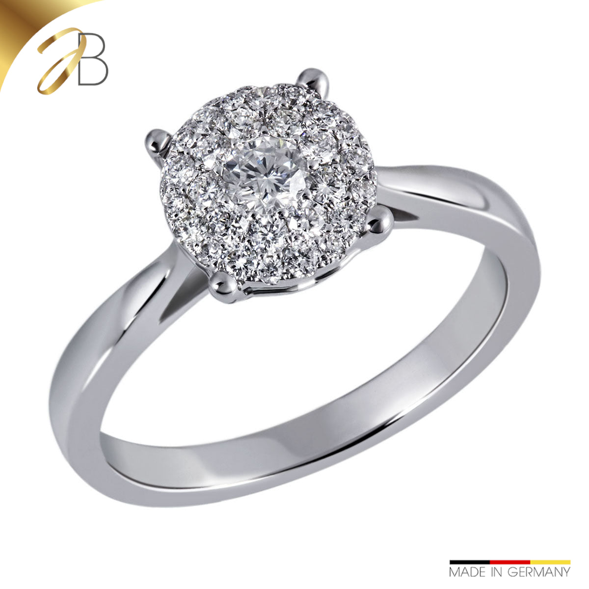 JB Damenring 585 14 Karat Gelb oder Weiß 28 Brillanten 0,42ct. SI H