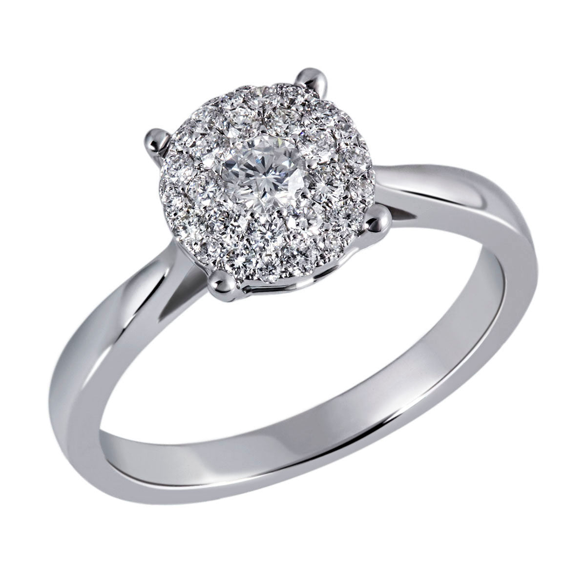JB Damenring 585 14 Karat Gelb oder Weiß 28 Brillanten 0,42ct. SI H
