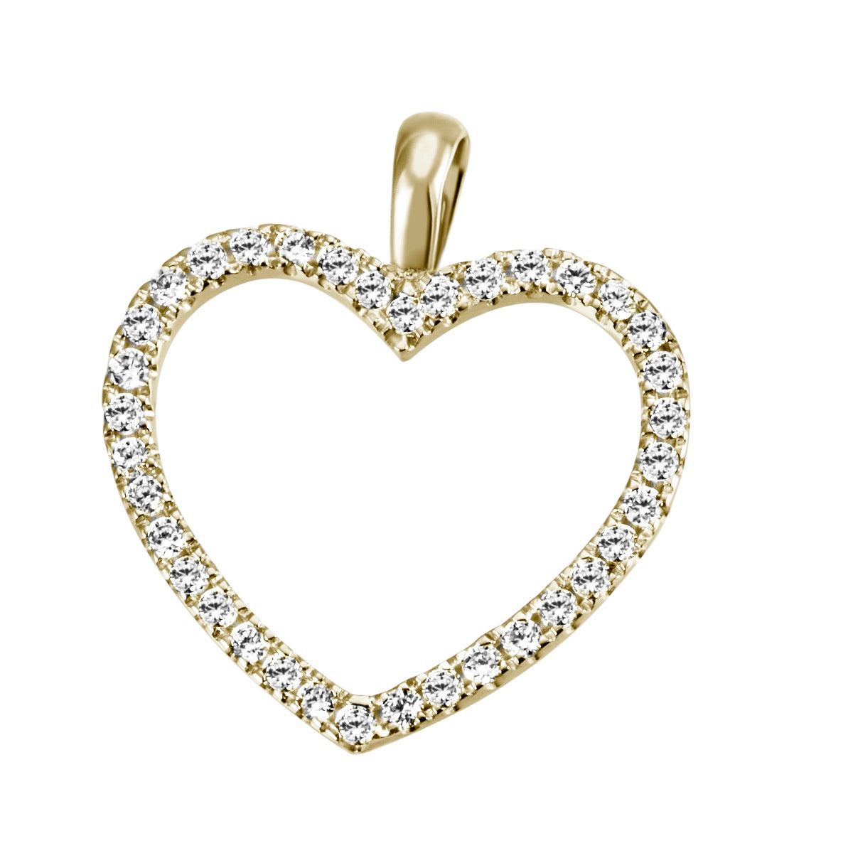 JB Anhänger Herz Gold 585 oder 750 Gelb 36 Brillanten 0,23 ct. SI H