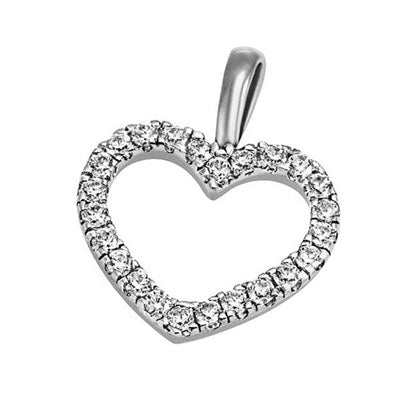 JB Anhänger Herz Gold 585 oder 750 Weiß 24 Brillanten 0,13 ct. SI H