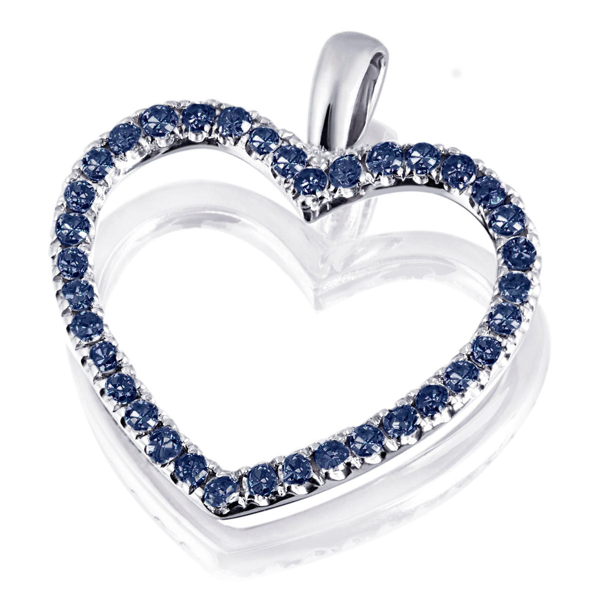 JB Anhänger Herz Gold 585 oder 750 Weiß 36 Brillanten 0,23 ct. SI H