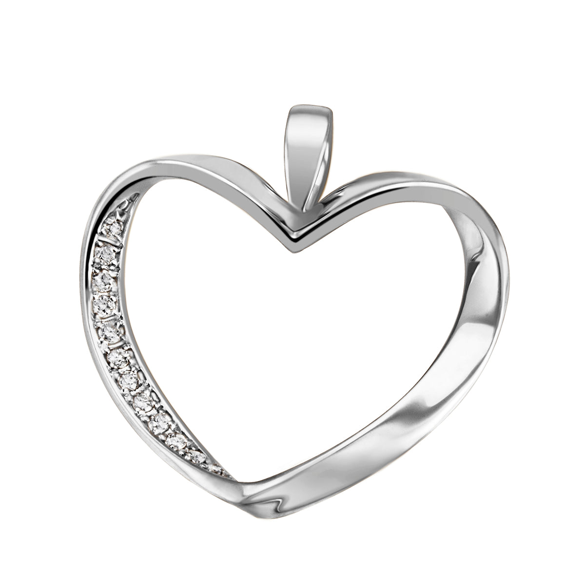 JB Anhänger Herz Gold 585 oder 750 Weiß 12 Brillanten 0,04 ct. SI H
