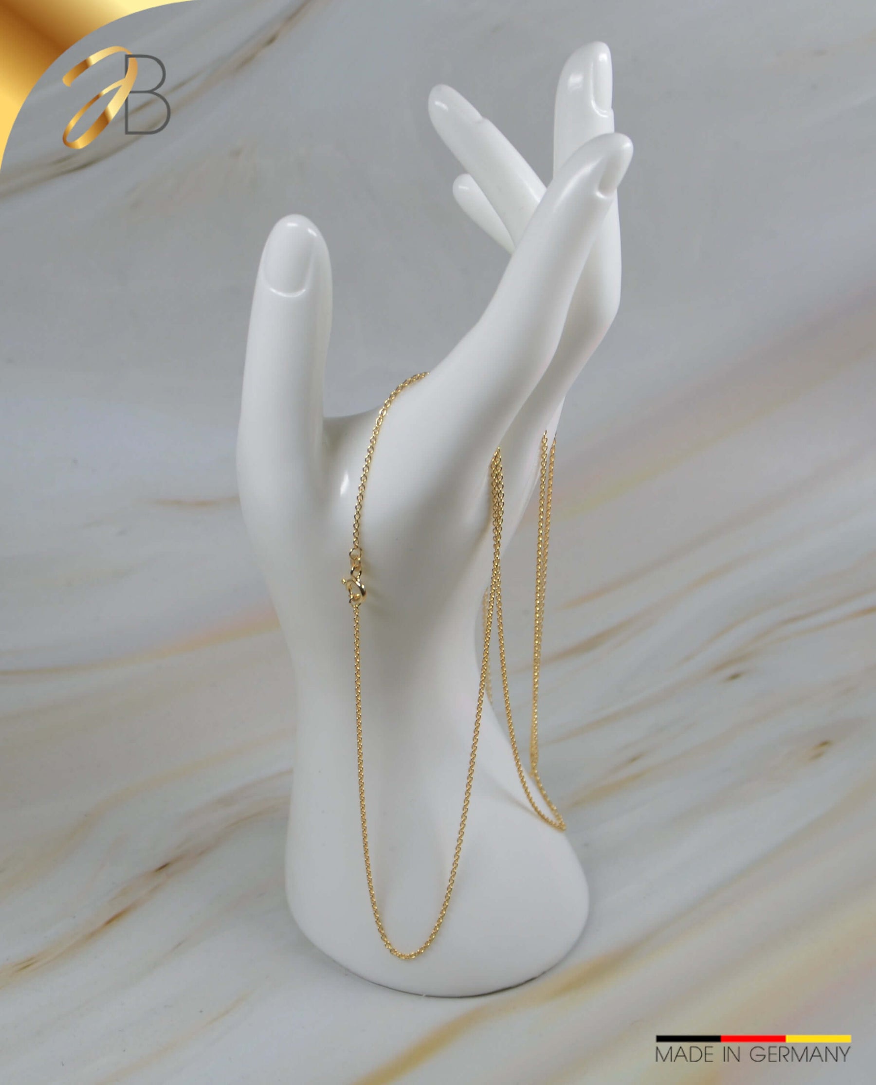 JB Edle Collier Ankerkette rund 585 14 Karat Gold 1,5 mm 36 - 90 cm