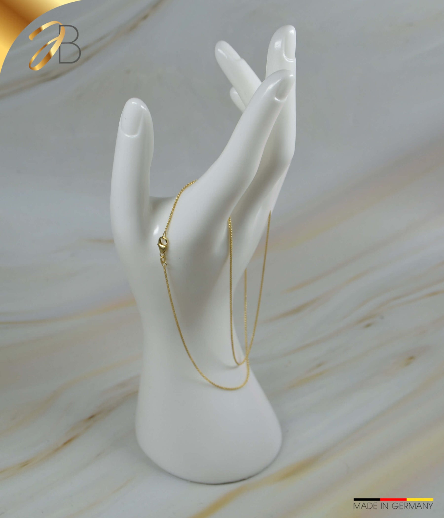 JB Edle Goldkette Zopfkette 585 14K Gold 1,1 mm filigran