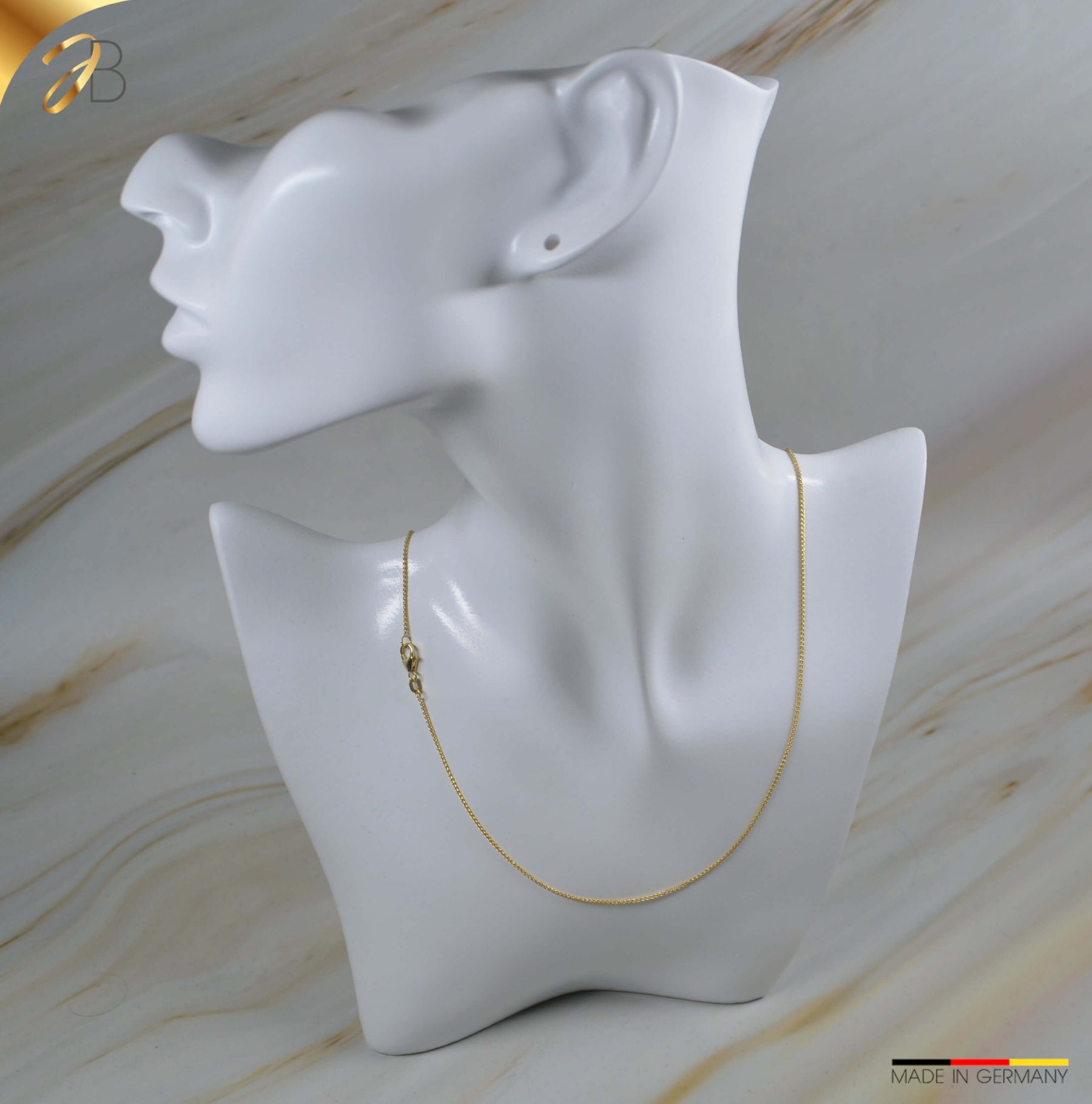 JB Edle Goldkette Zopfkette 585 14K Gold 1,1 mm filigran