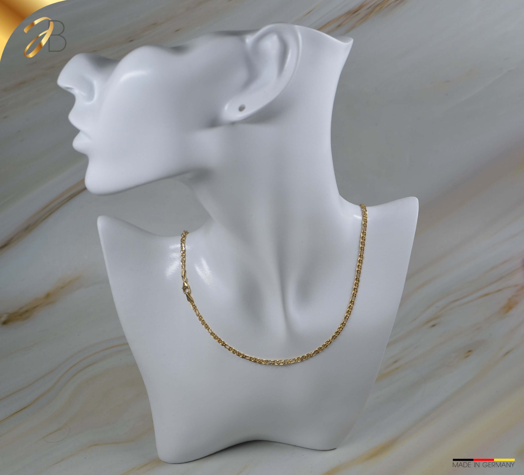 JB Edle Goldkette Panzerkette 585 14 Kt Gold 3 mm