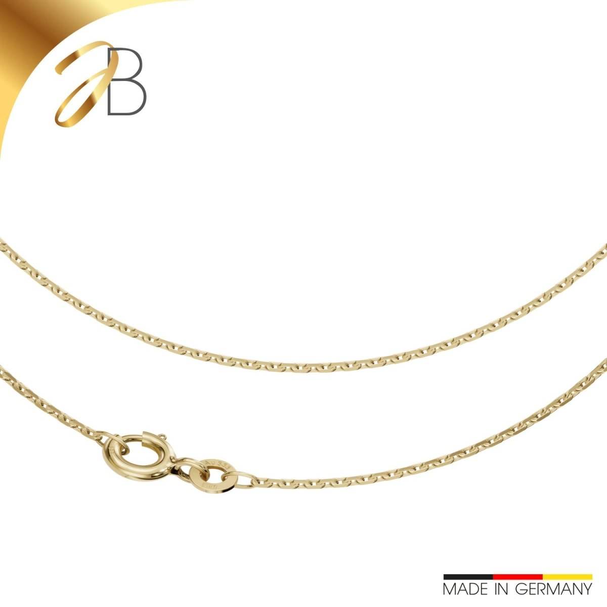 JB Edle Collier Ankerkette Diamantiert 1,3 mm 333 8 Karat Gelbgold 36 - 60 cm