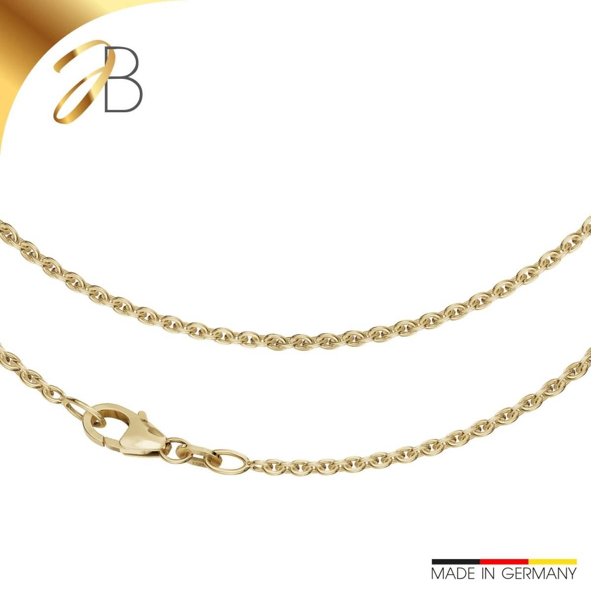 JB Edle Goldkette Ankerkette rund 585 - 14 K Gold 2,0 mm 38 cm