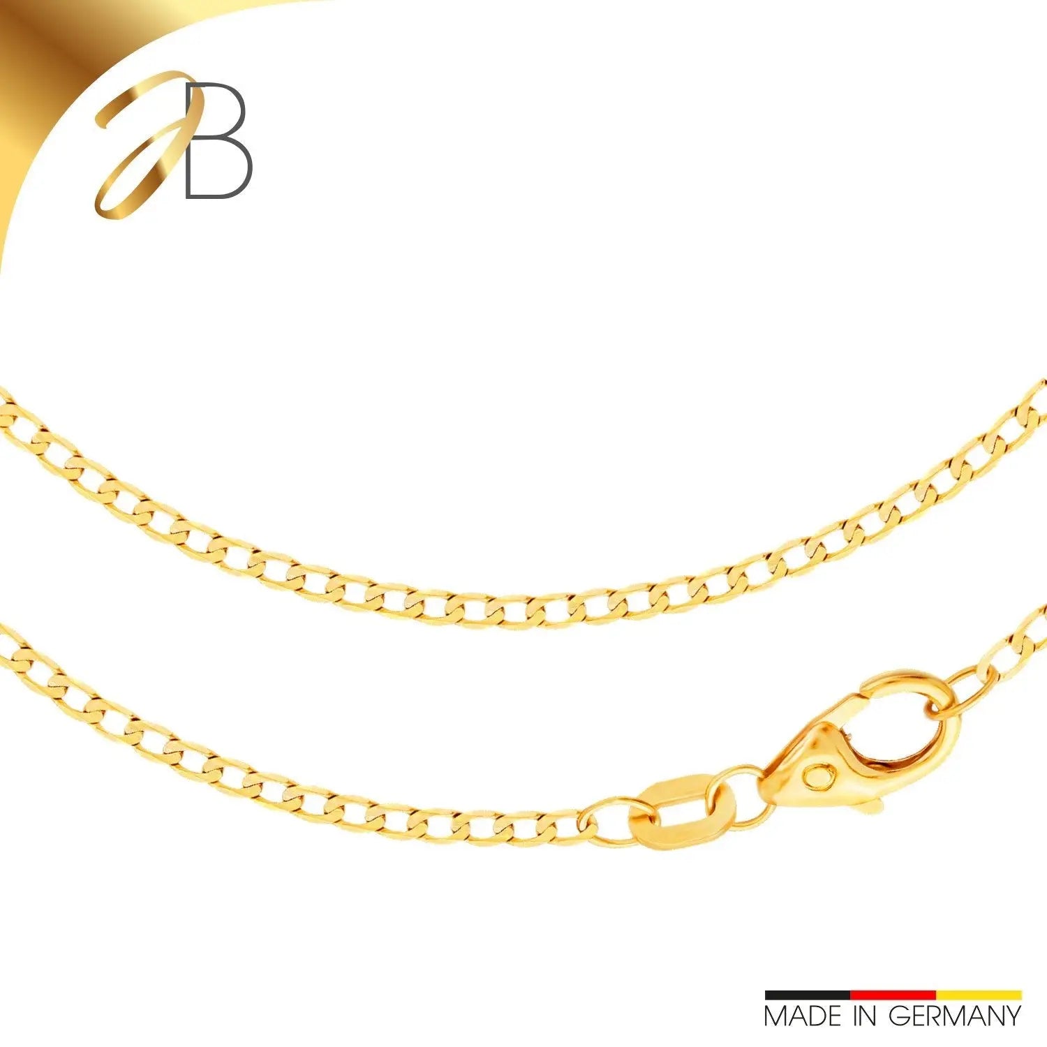JB Edle Goldkette Panzerkette 585 - 14 K Gold 1,6 mm 36 cm