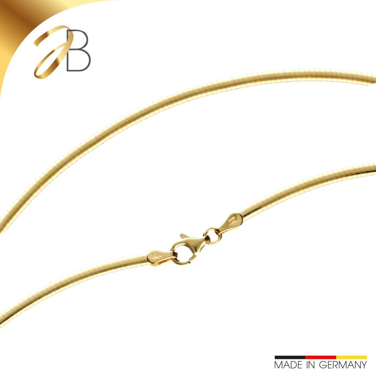 JB Edle Goldkette Tondakette 585 - 14 K Bicolor G W 2,45 mm 42 cm