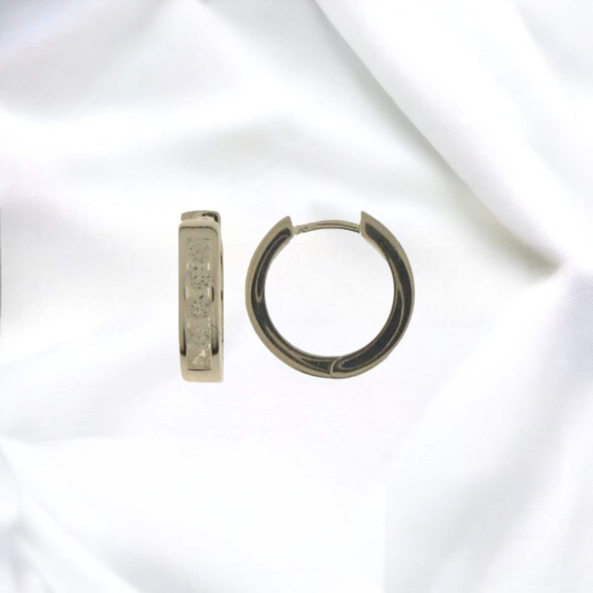 JB Edle Ohrschmuck Creole 925 - Silber 3,7 mm 15,3 mm