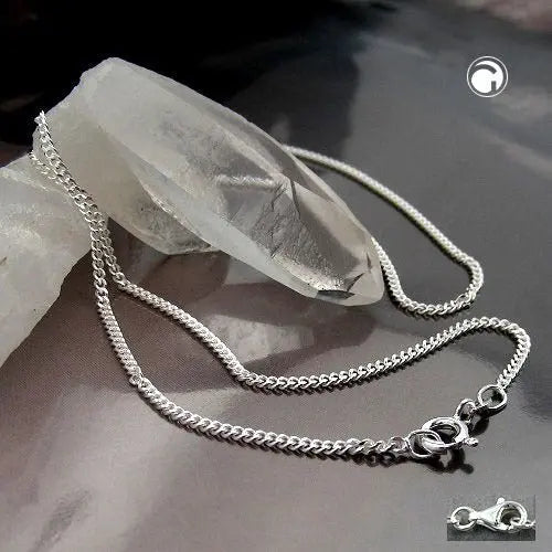 Kette 1,7mm Flachpanzerkette 2x diamantiert Silber 925