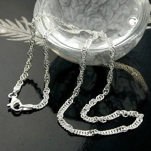 Kette 2,4mm Singapurkette diamantiert Silber 925