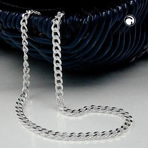 Kette 3mm Flachpanzerkette diamantiert Silber 925