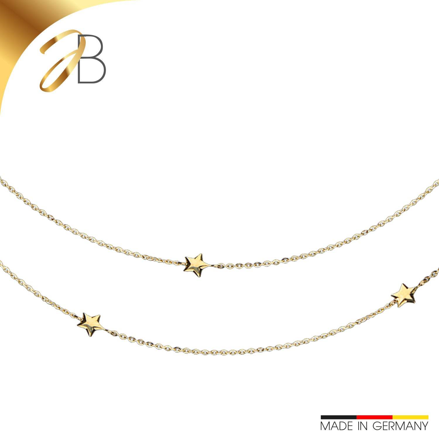 JB Collier Goldkette Ankerkette Diamantiert 375 Gelbgold 9 Kt