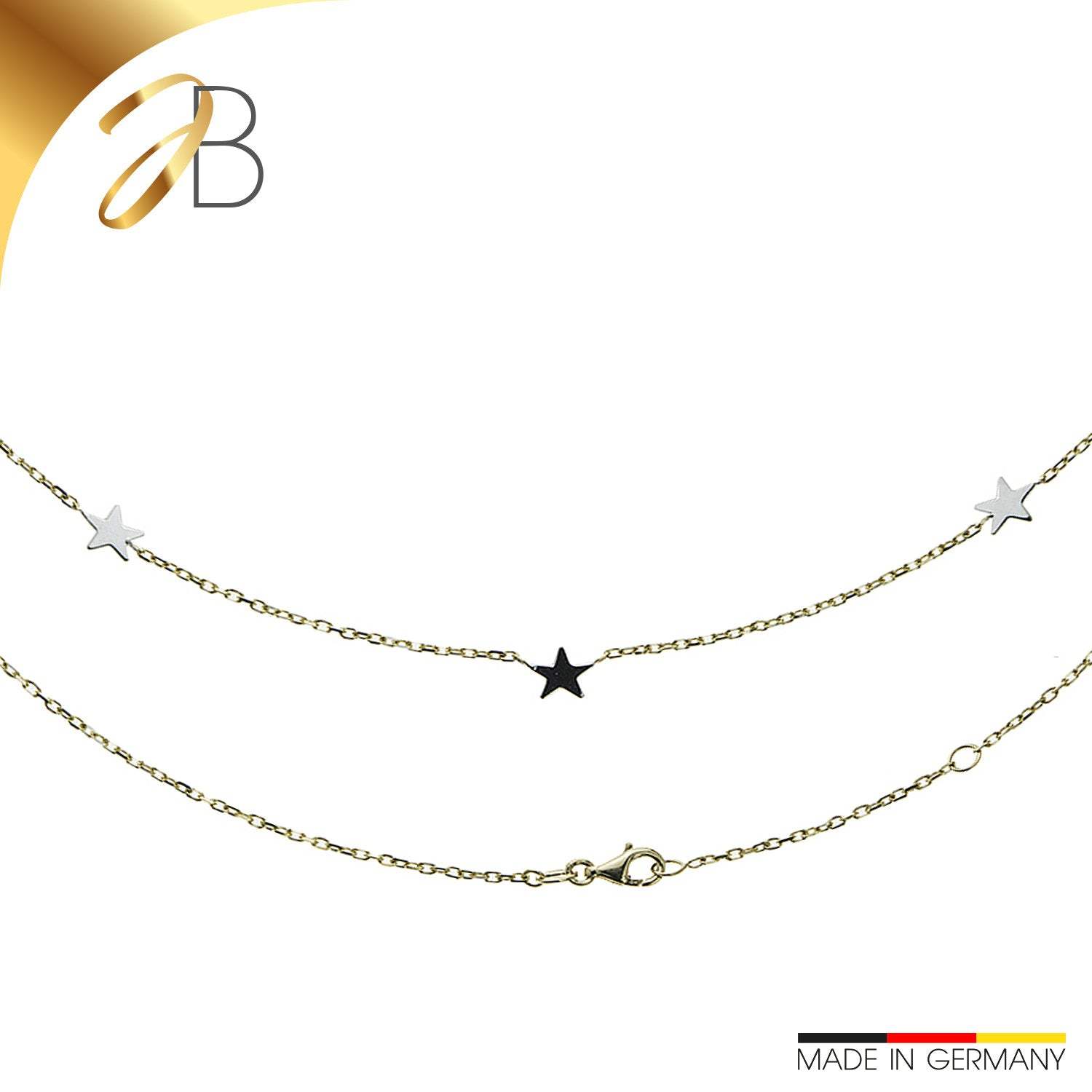 JB Edle Goldkette Fantasiekette 585 14K Bicolor Gelb Weißgold