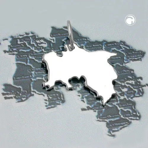 Anhänger 15x19mm BRD - Bundesland Niedersachsen glänzend Silber 925