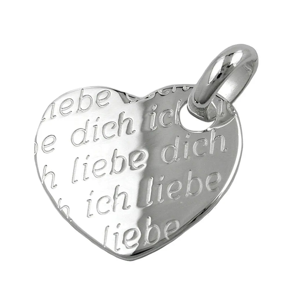 Anhänger 20x22mm Herz - Ich liebe Dich - Silber 925