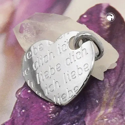 Anhänger 20x22mm Herz - Ich liebe Dich - Silber 925