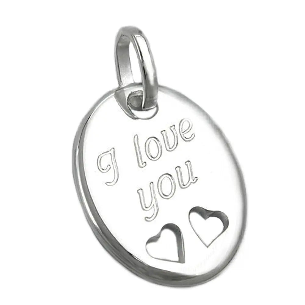 Anhänger 21x17mm mit Gravur - I love you - Silber 925