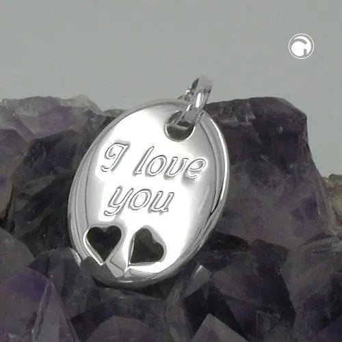 Anhänger 21x17mm mit Gravur - I love you - Silber 925