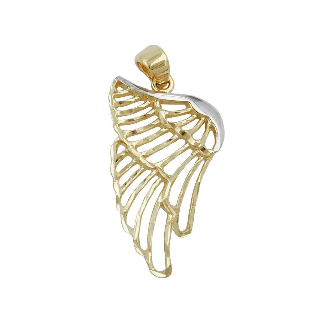 Anhänger Engelsflügel 24x14mm bicolor rhodiniert diamantiert 9Kt GOLD