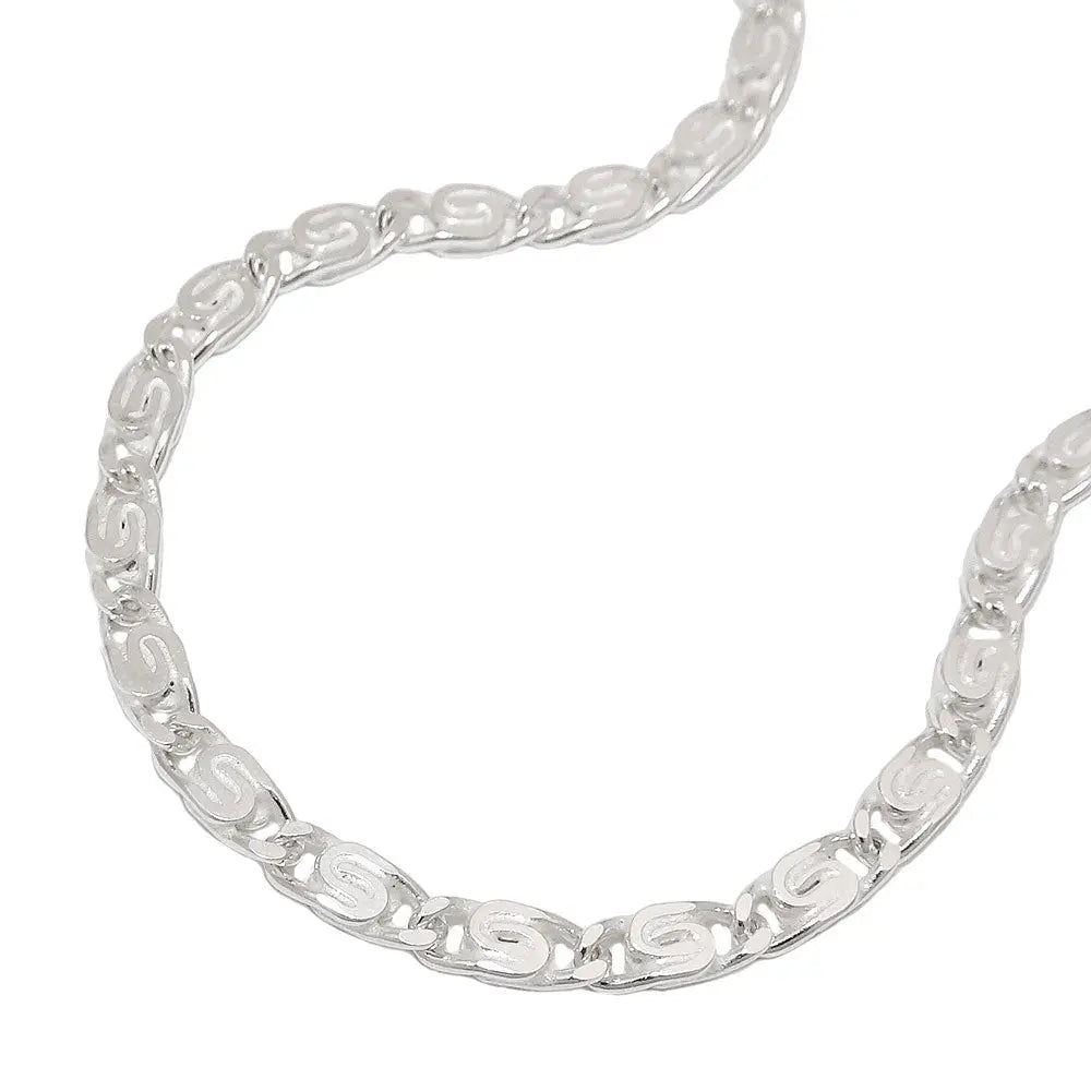 Armband 3,2mm S - Panzerkette flach diamantiert Silber 925