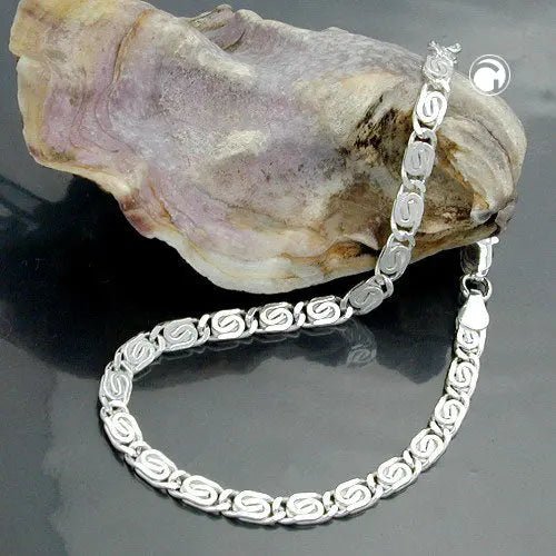 Armband 3,2mm S - Panzerkette flach diamantiert Silber 925