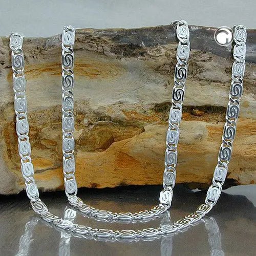 Armband 3,2mm S - Panzerkette flach diamantiert Silber 925