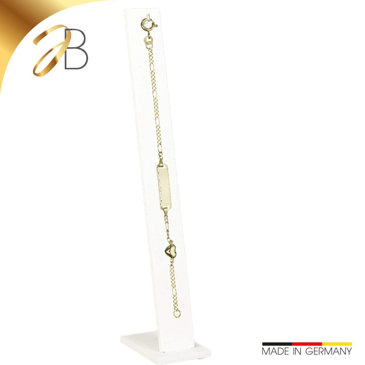 Edles Damen ID Goldarmband Figaro Diamantiert 1,8 mm 333 Gold