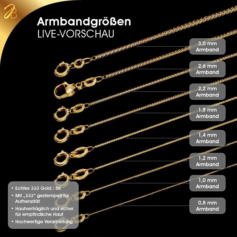 Figarokette Diamantiert 1,8 MM 333er Gold 908377
