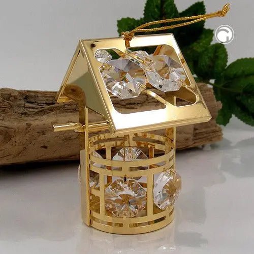 Hängedekoration 50x67mm Wunschbrunnen mit Glas - Steinen