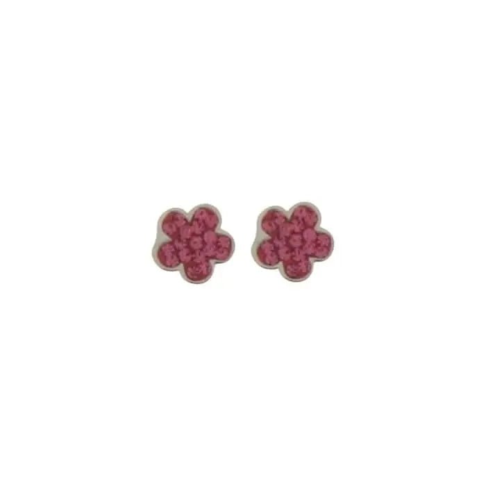 JB 1 Paar Ohrstecker 925 - Silber Rhodiniert Blume rot 1,1 g