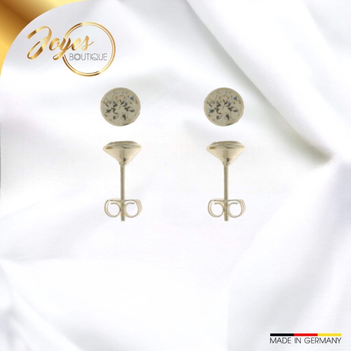 JB 1 Paar Ohrstecker Silber Rhodiniert 1,1 g Leicht Elegant