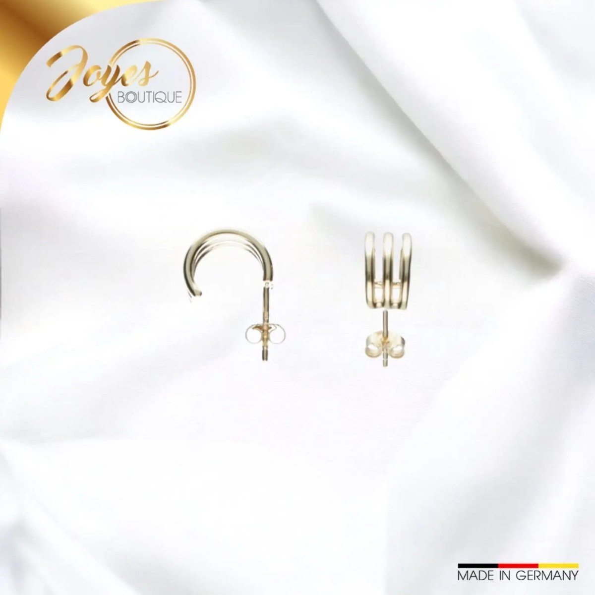 JB 1 Paar Ohrstecker Zirkonia Stein 375 - 9 Kt Gelbgold 2.8 g