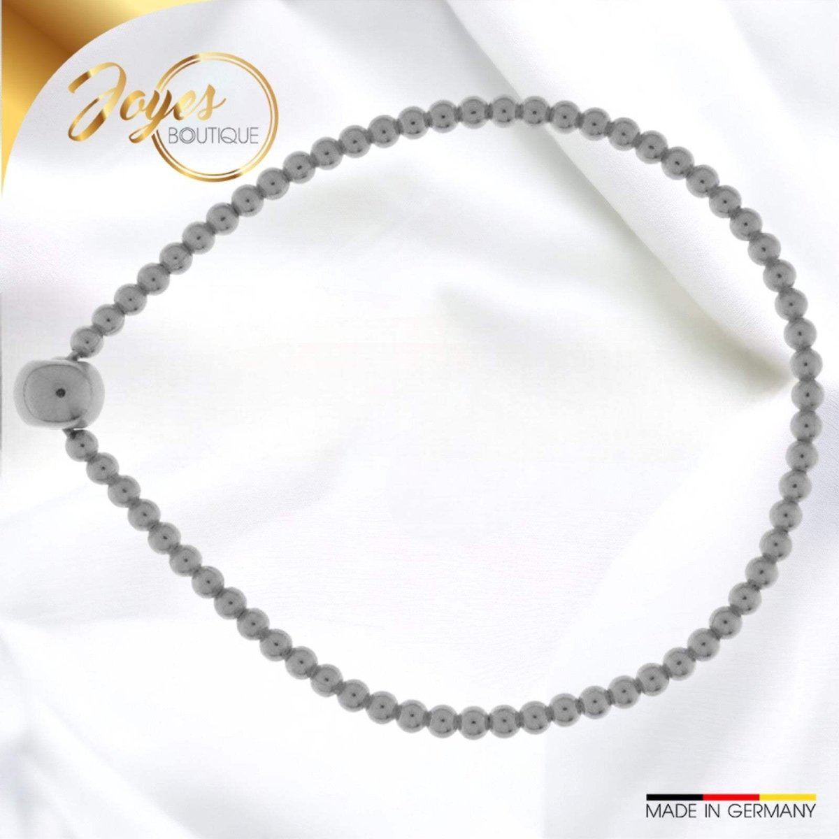JB Armreif Flexible Kugelkette Weißgold 750 18 Kt 54 mm