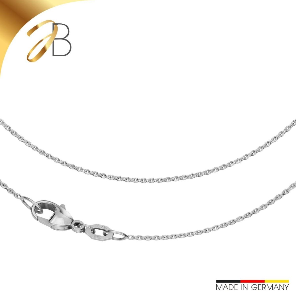 JB Collier Ankerkette 1,1 mm 750 Weißgold Zeitlos Elegant