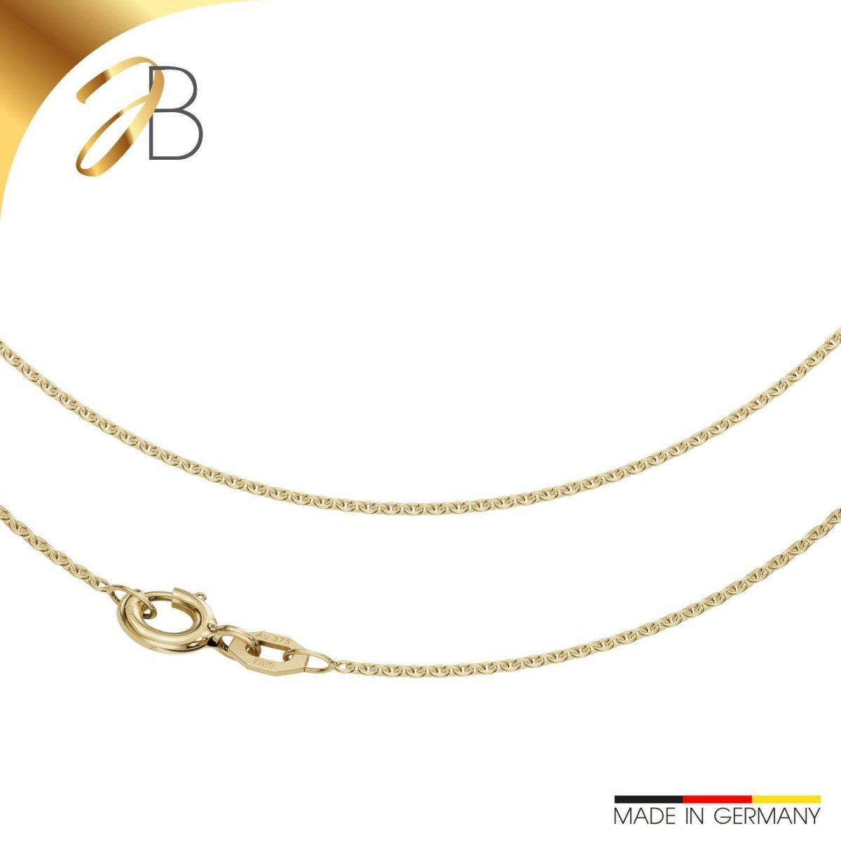 JB Collier Ankerkette 375 Gelbgold 9 Kt 1,3 mm elegant