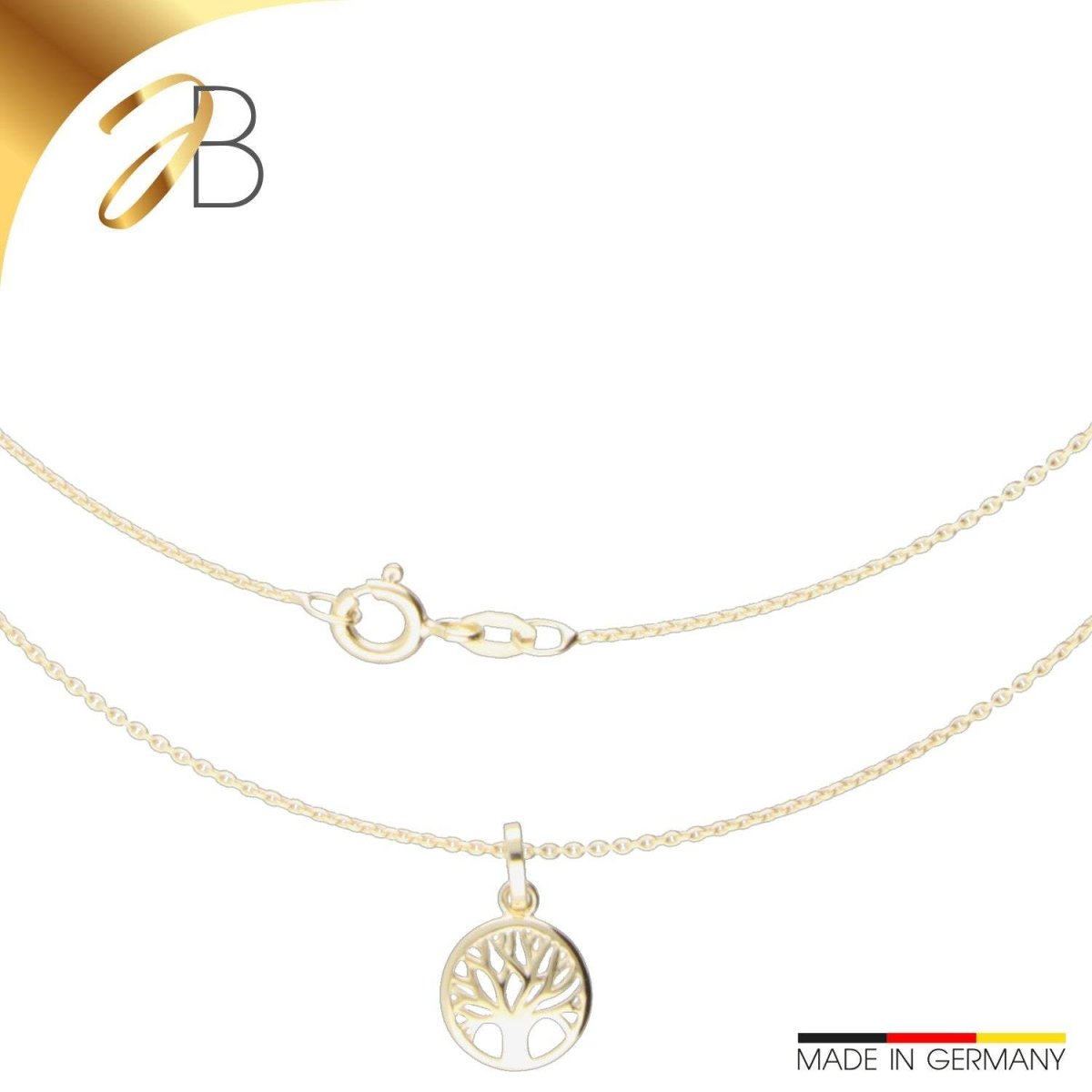 JB Collier Ankerkette 375 Gelbgold 9 Kt Elegante Halskette