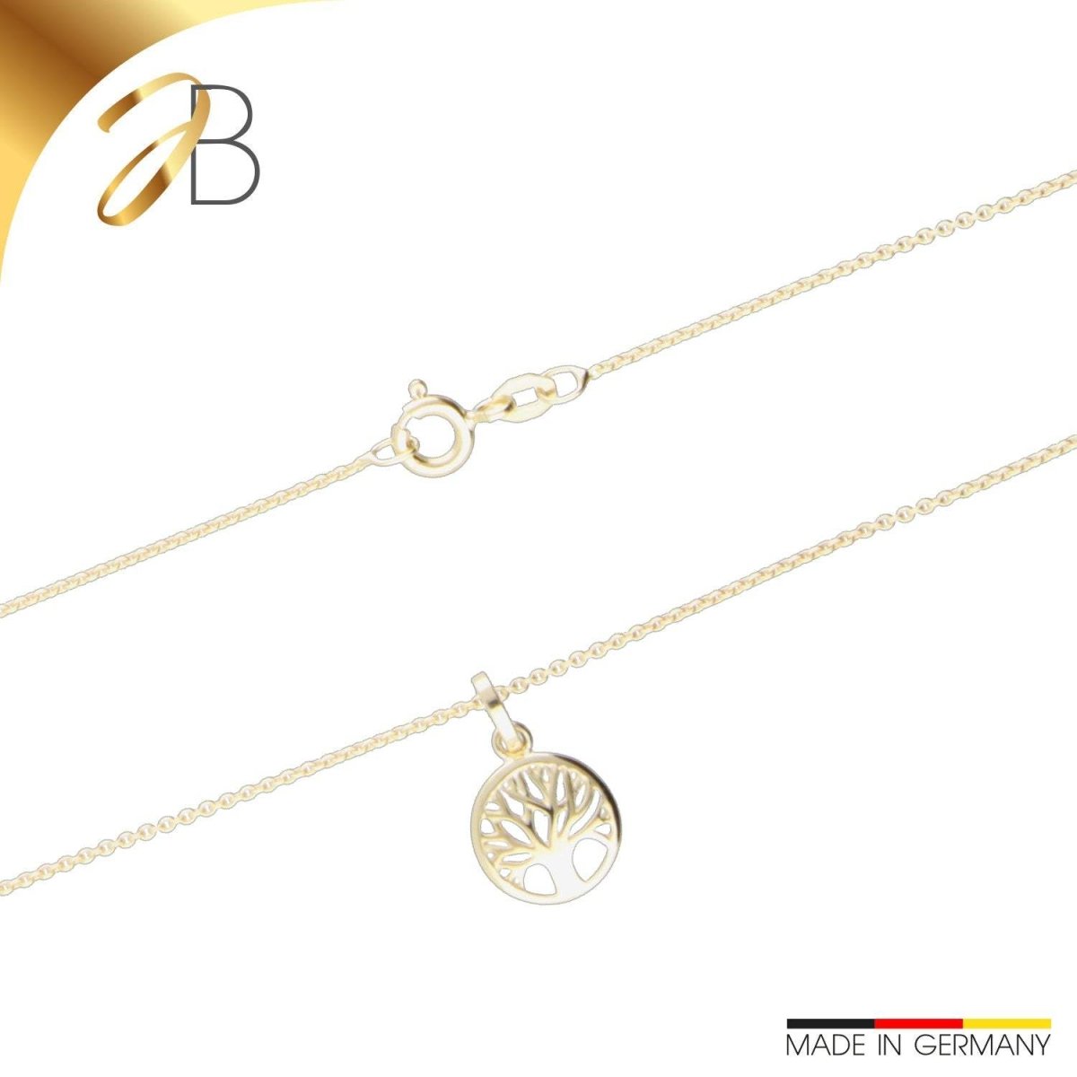JB Collier Ankerkette 375 Gelbgold 9 Kt Elegante Halskette