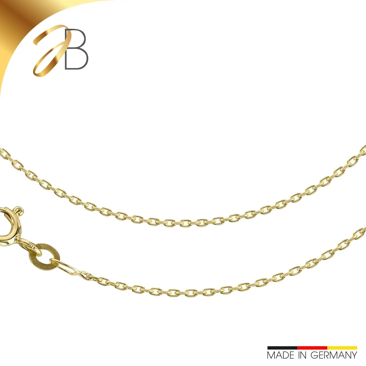 JB Collier Ankerkette diamantiert 1,1 mm 585 Gelb - & Weißgold 36 - 50 cm