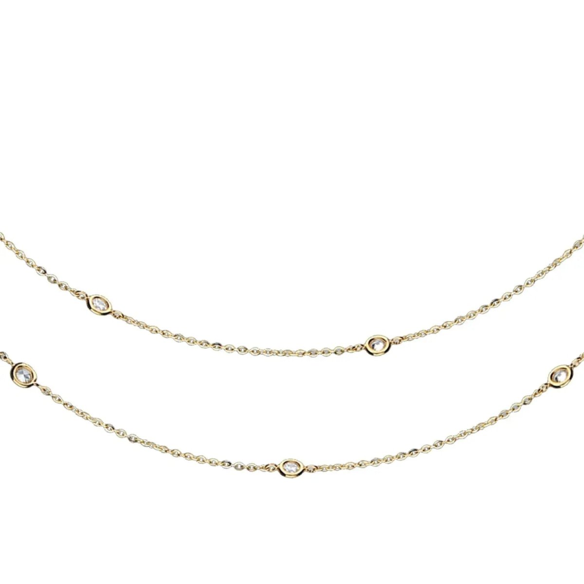JB Collier Ankerkette Diamantiert 375 Gelbgold 9 Kt 38 cm