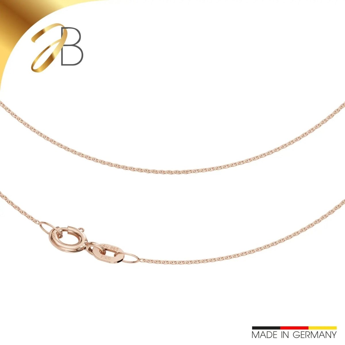 JB Collier Damen Anker rund 0,8 mm Rotgold 585 - 14 Kt 45 cm