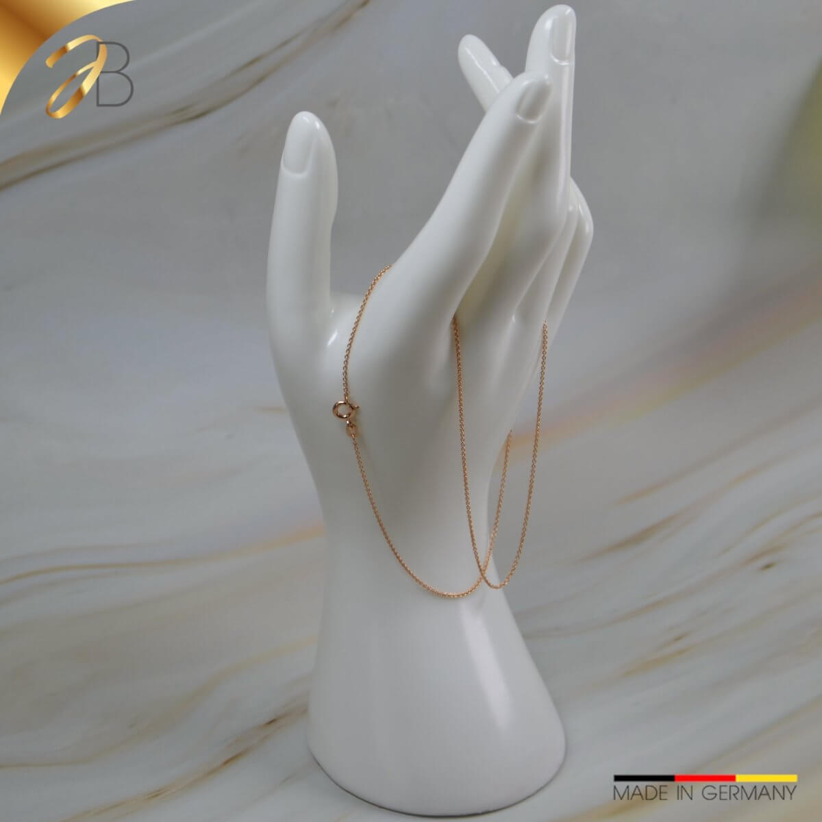 JB Collier Damen Anker Rund 1,1 mm Rotgold 585 14 Kt Collier