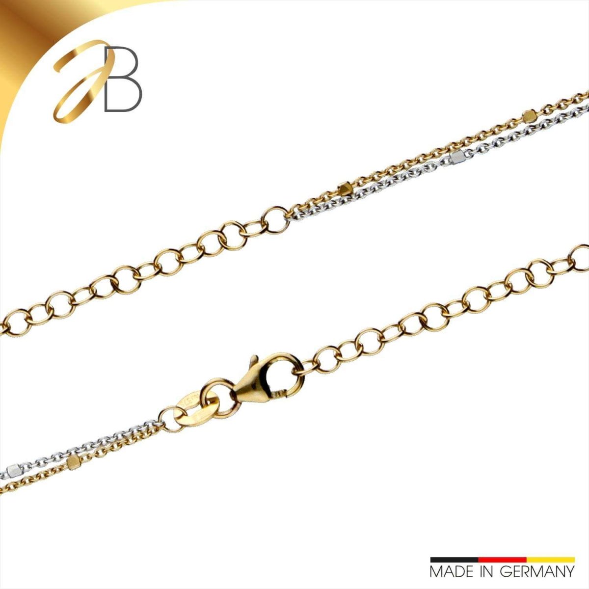 JB Collier Damen Fantasie Bicolor 585 14 Kt Gold Collier