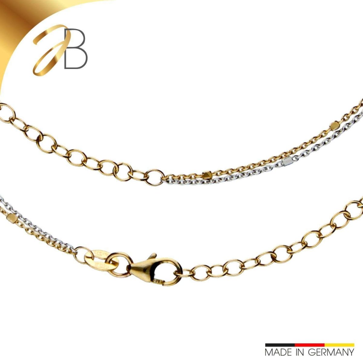 JB Collier Damen Fantasie Bicolor 585 14 Kt Gold Collier