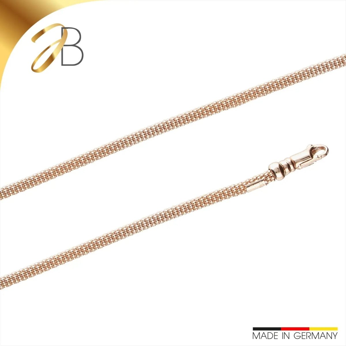 JB Collier Damen Himbeer - Kette 3,0 mm Rotgold 585 - 14 Kt 45 cm
